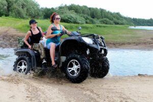 atv, technique, young woman, river, atv, atv, atv, atv, atv
