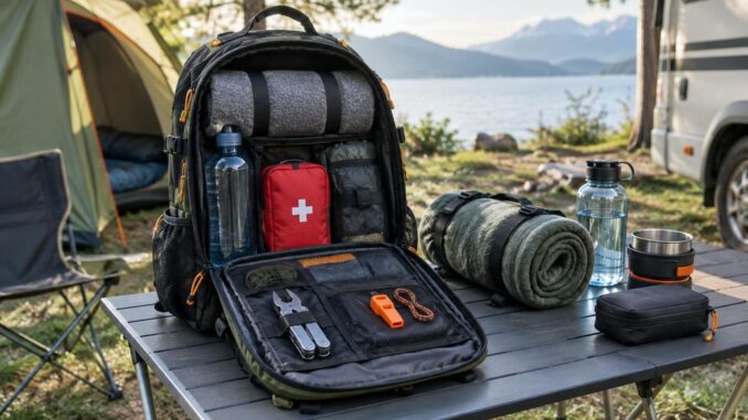 Titelbild zu Notfallausrüstung für Camping, Van- und Dachzelt-Reisen